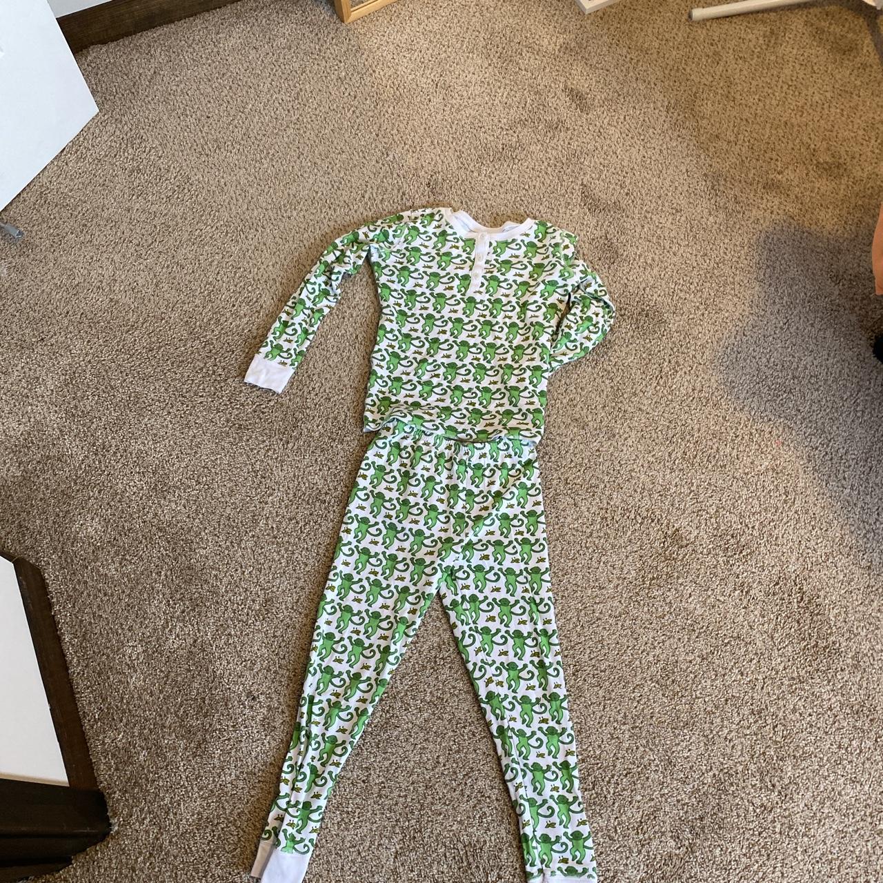 Roller rabbit green monkey pajamas in green size 10... Depop