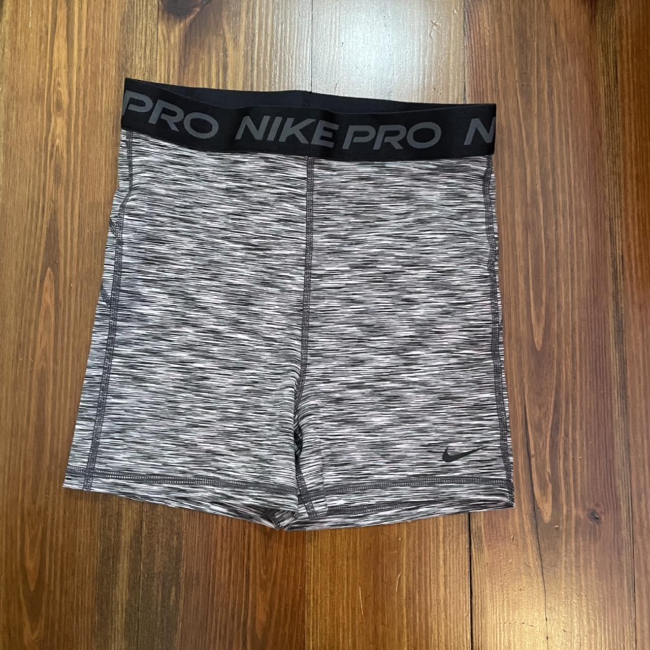 Women’s nike pro shorts size small grey space dye... Depop