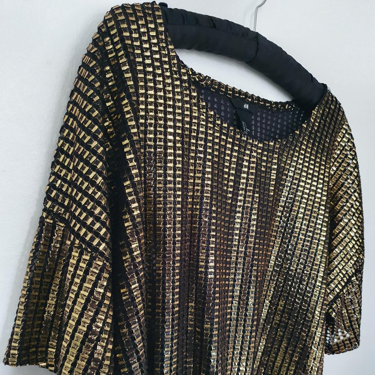 H&M Black & Gold Top. Size S. Perfect for party... - Depop