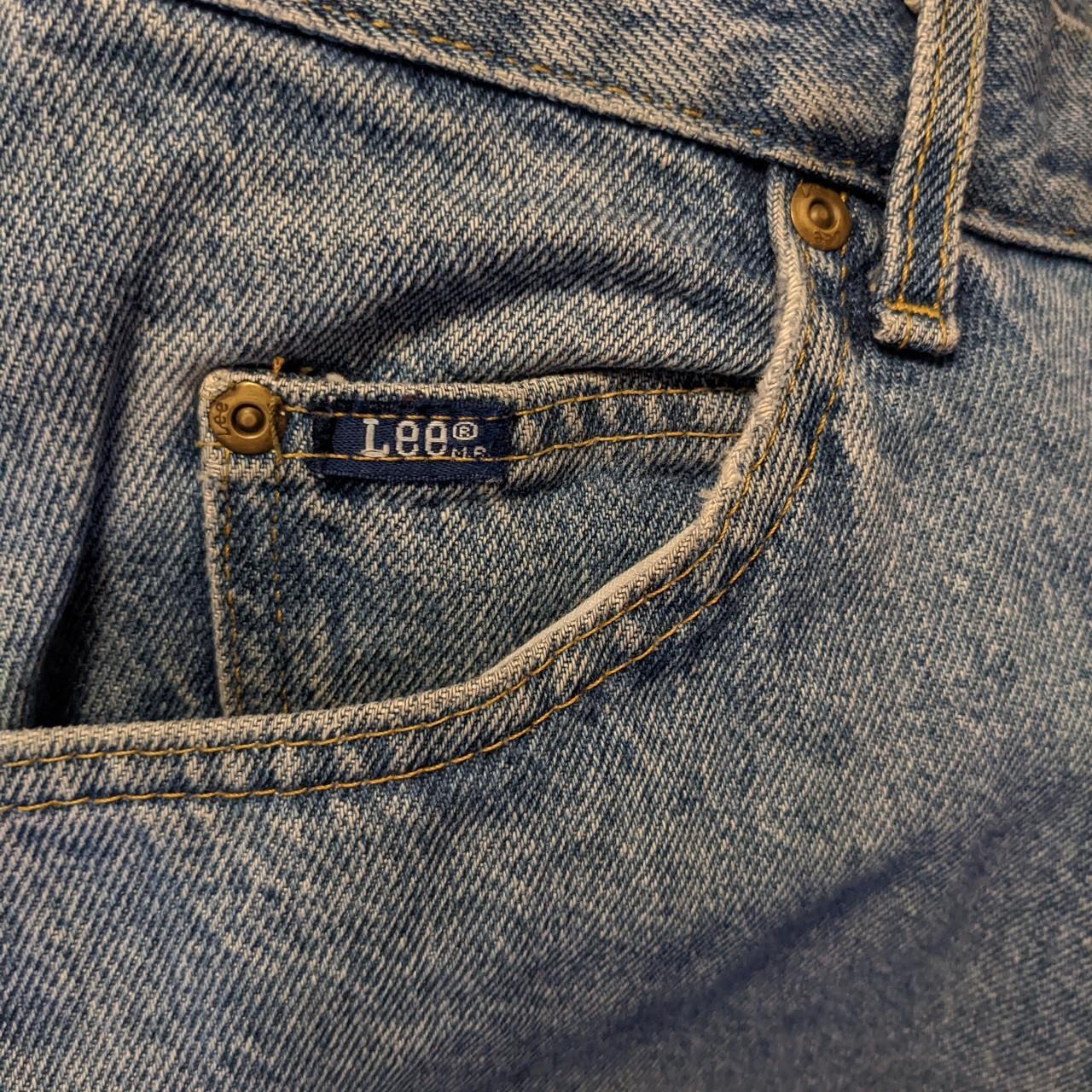Vintage Lee jeans. Washed blue denim. No visible... - Depop