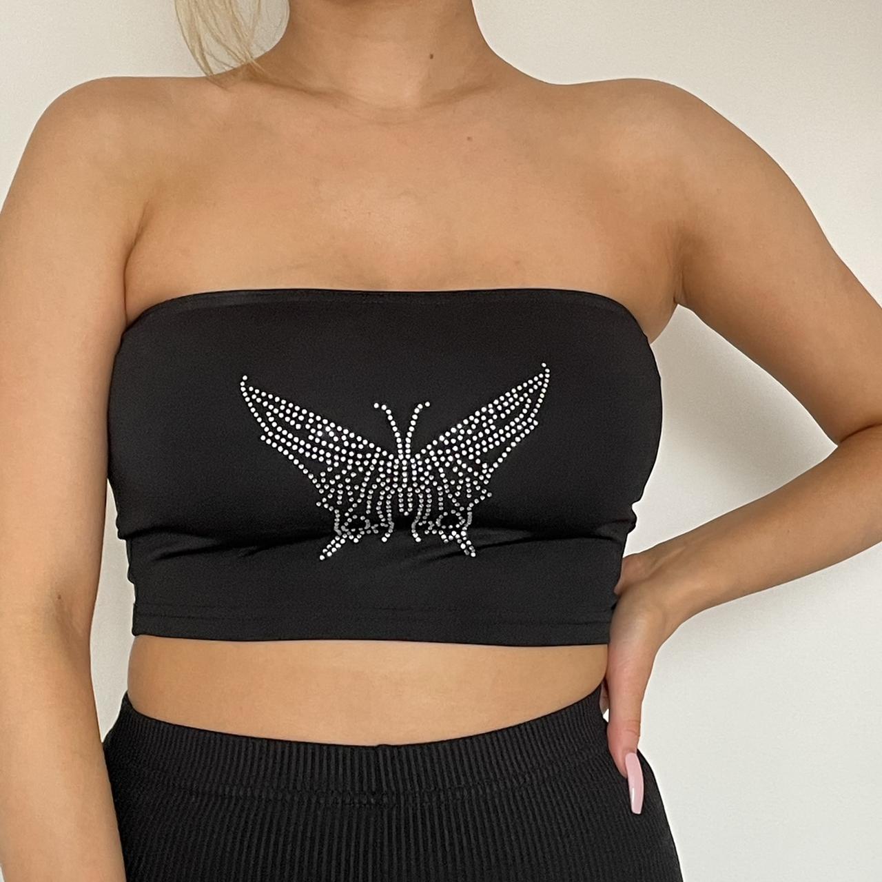 Women's Black Crop-top