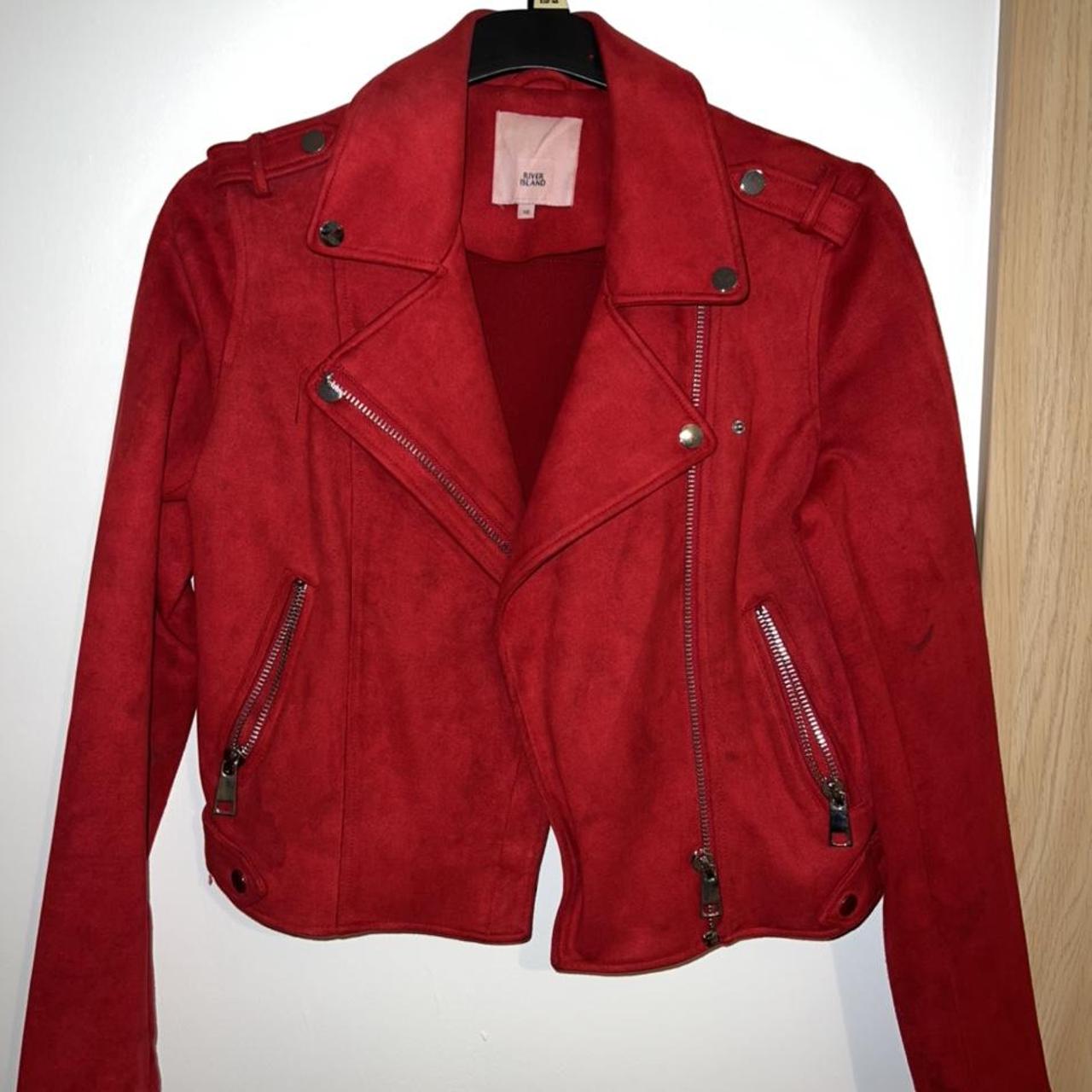 river island red suede jacket