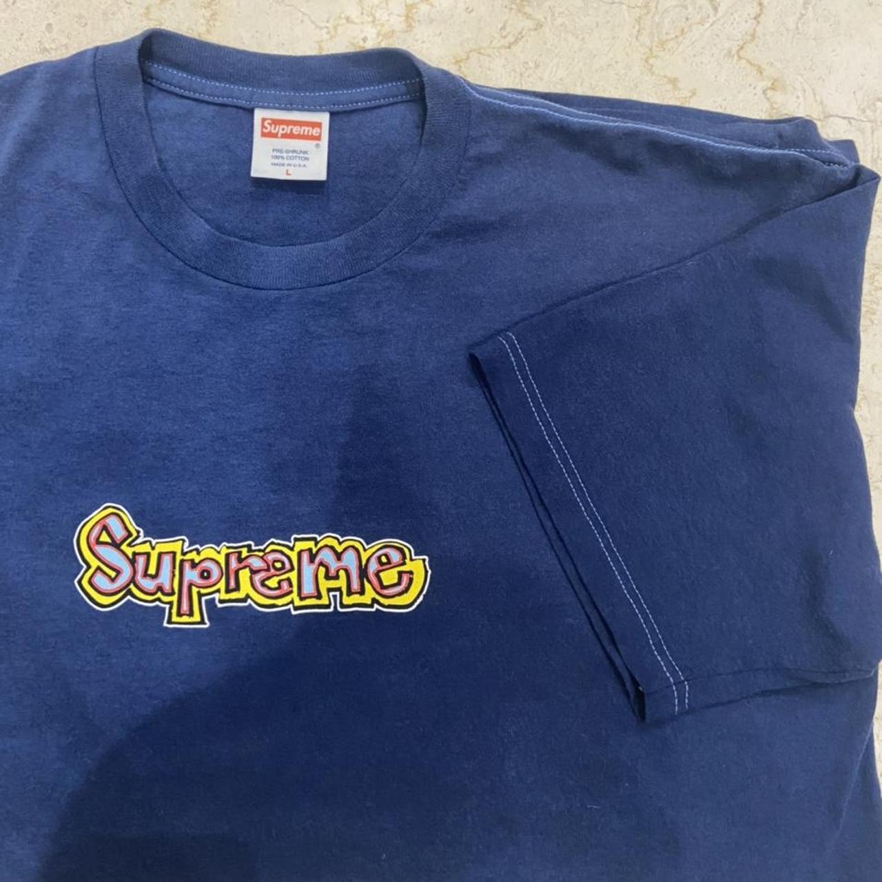 Supreme Men's Navy T-shirt | Depop