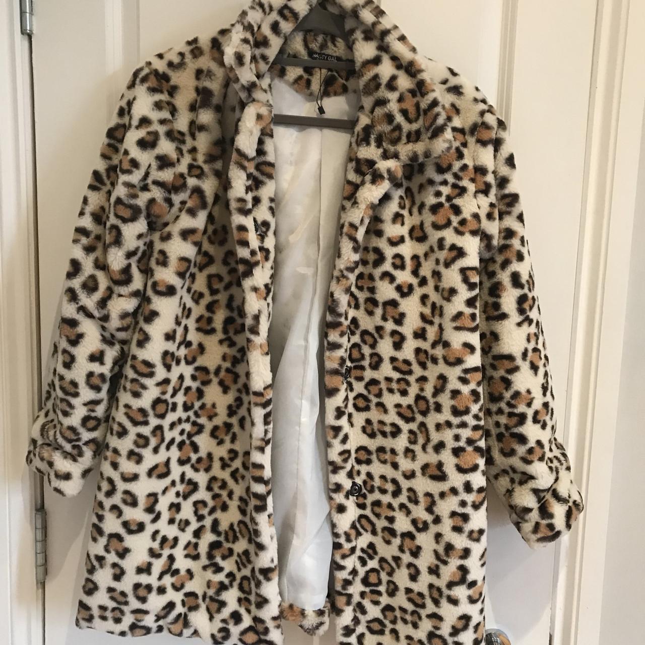 Nasty gal clearance leopard coat