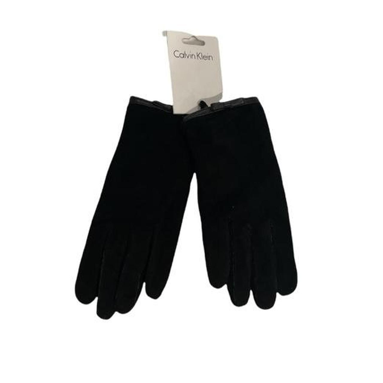 Calvin Klein black gloves Leather and suede. Brand... Depop