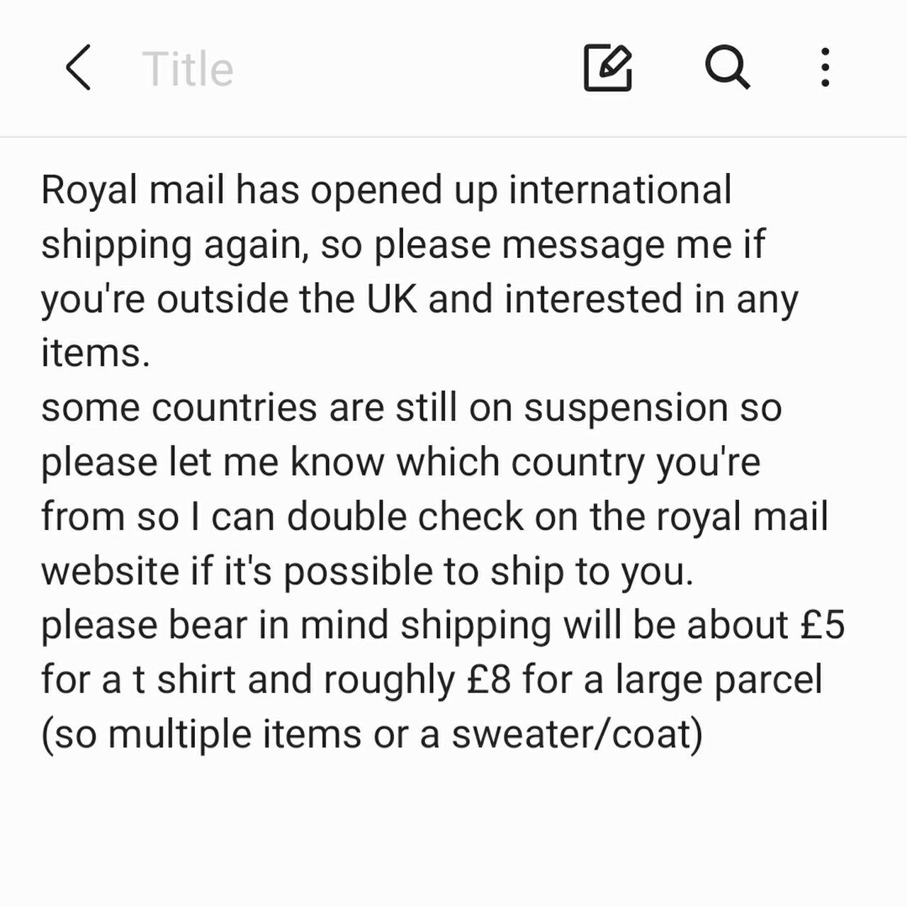 details about international shipping! Depop