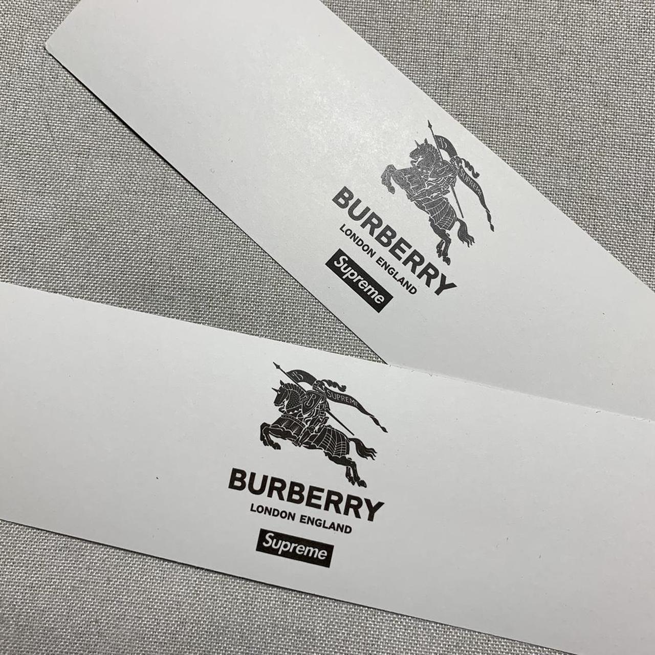 Supreme X Burberry box logo stickers. Set of 2. 1 x - Depop