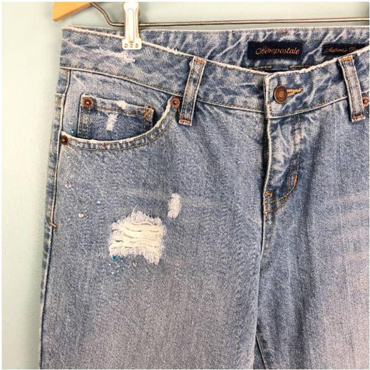 Aeropostale Jeans Rhinestone Authentic Flares... - Depop