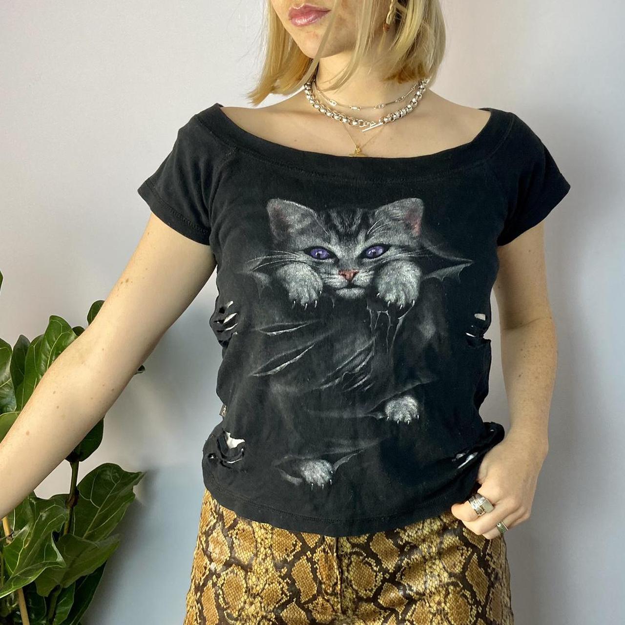 Product Image 1 - goth kitty top !!
Slashed effect