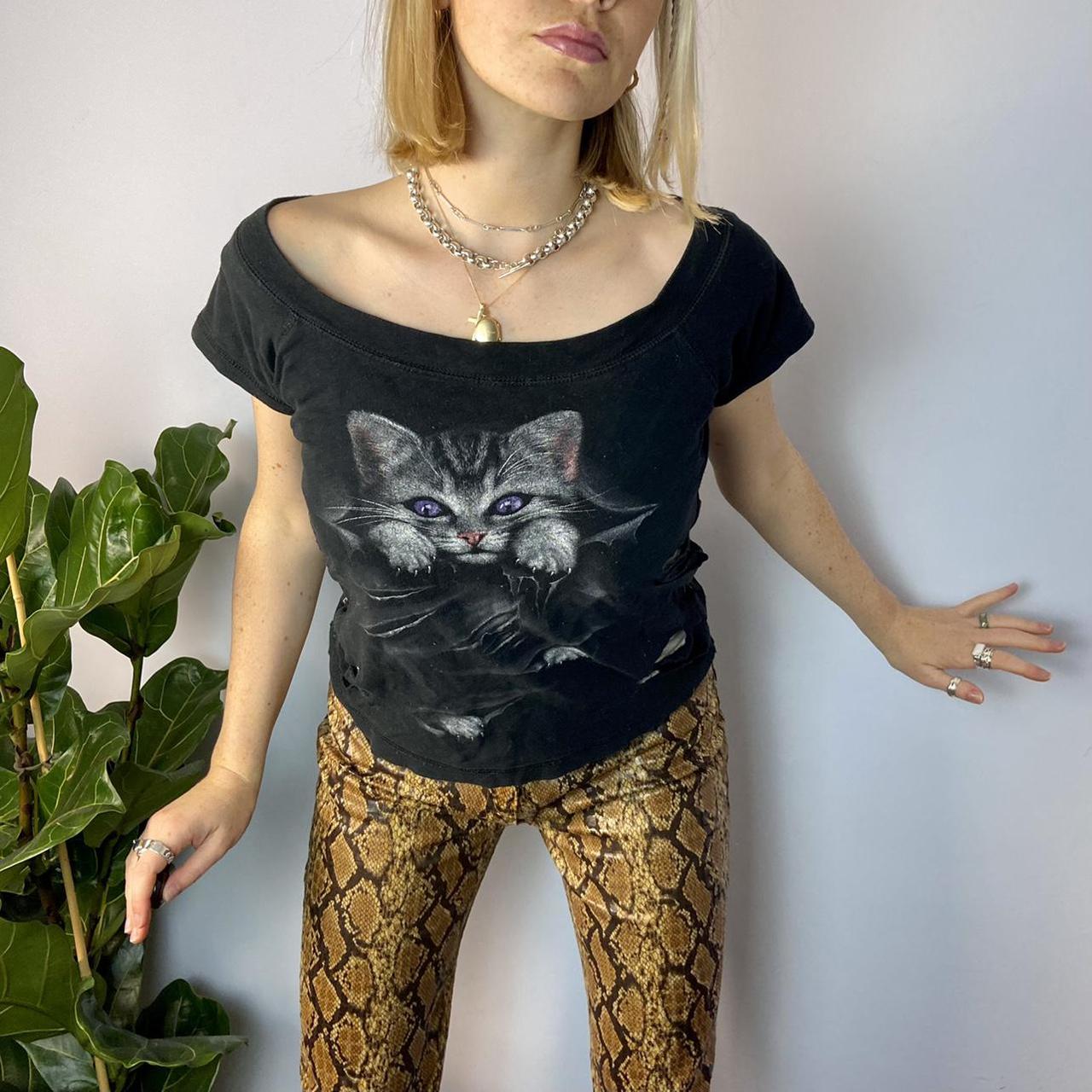 Product Image 4 - goth kitty top !!
Slashed effect