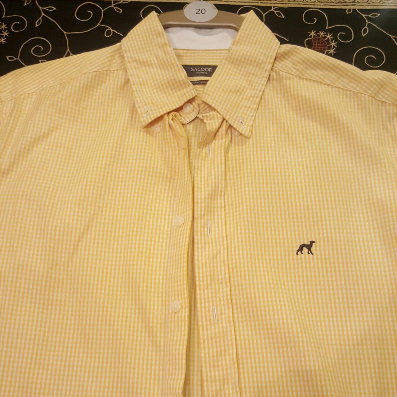 Long sleeve Sacoor brothers almost new yellow and... - Depop