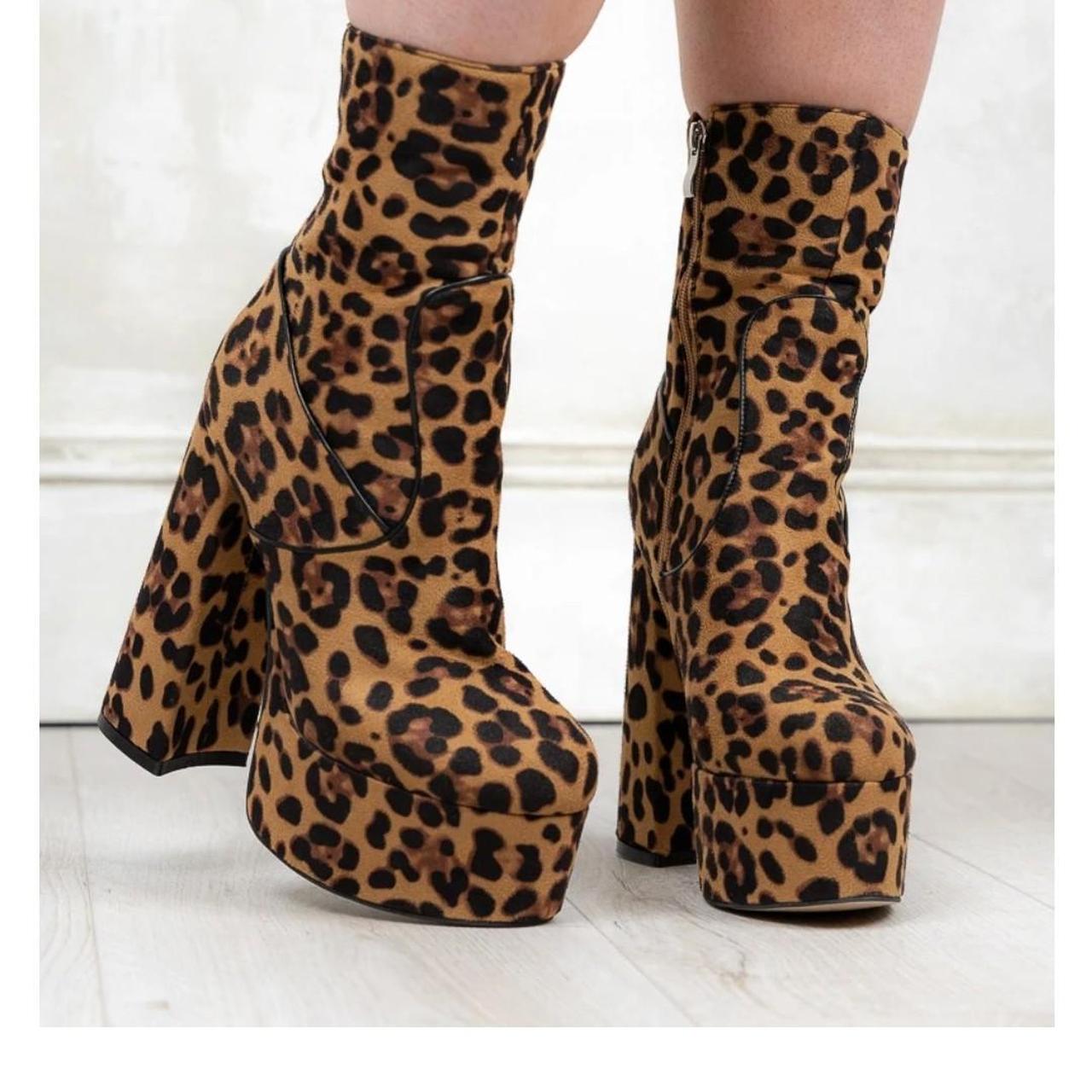 leopard print boots size 3