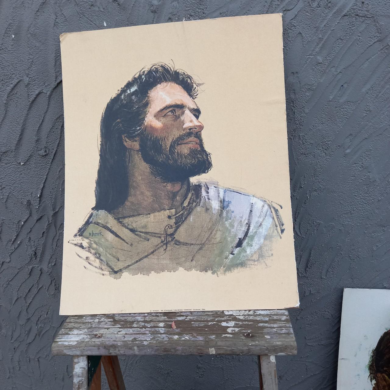 Richard Hook vintage Jesus painting 1960s art prints... Depop