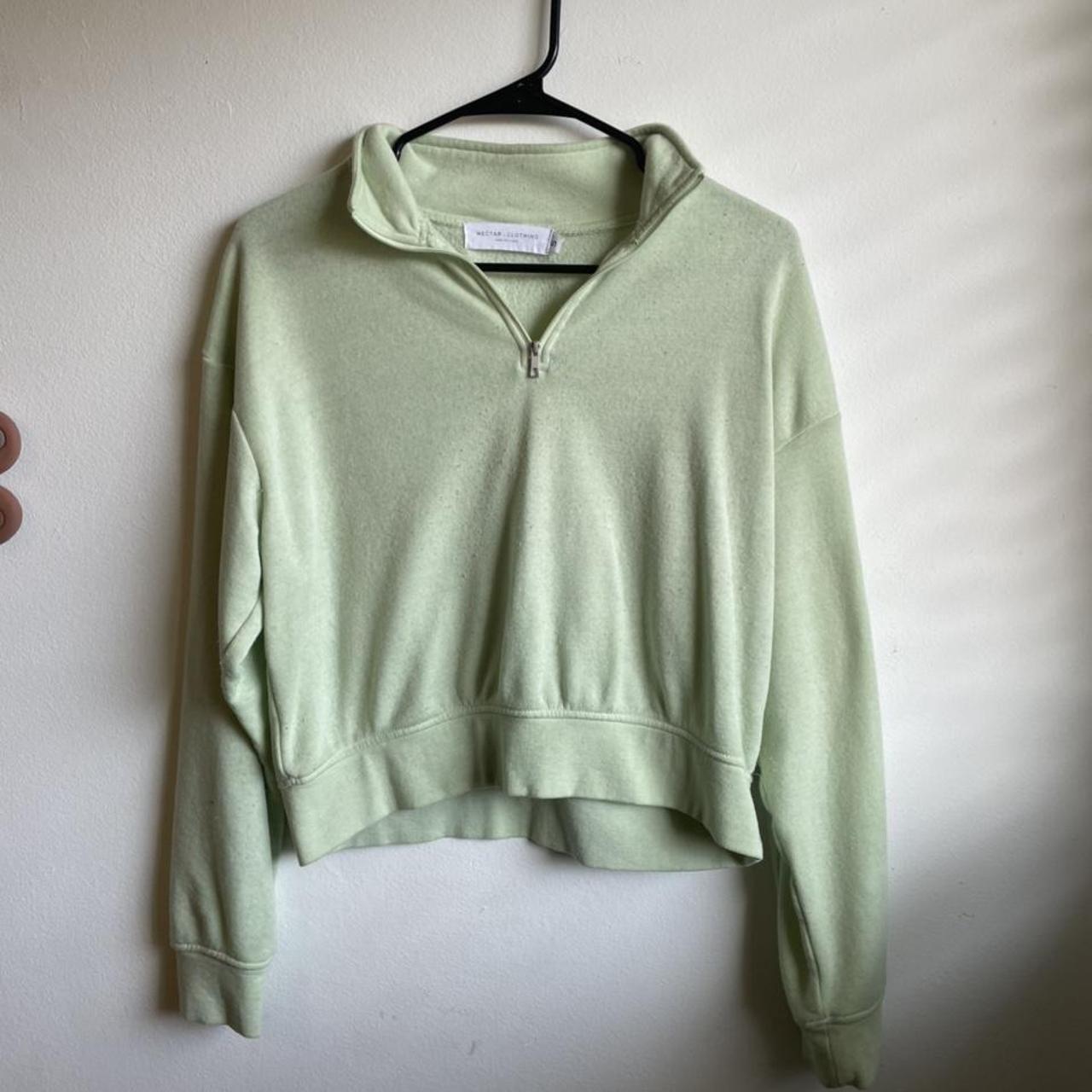 Neon Green Zip Up Size S very light and super cute... - Depop