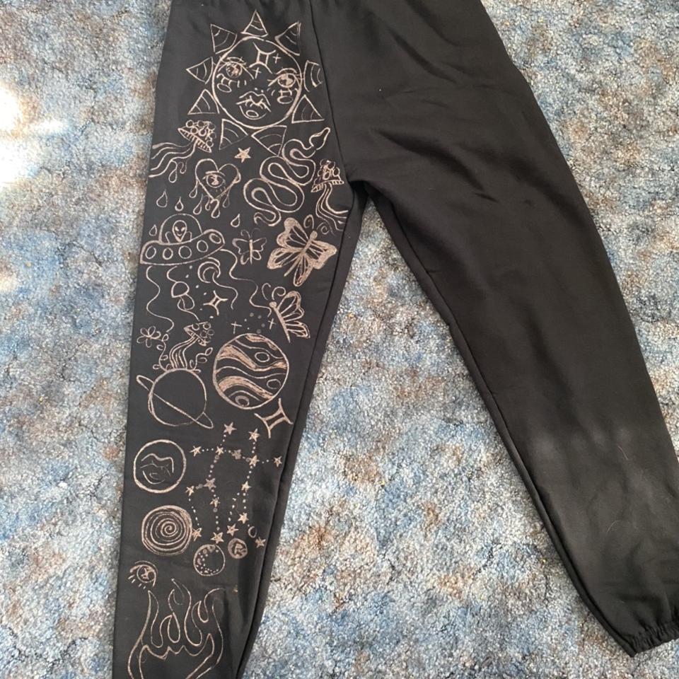 Custom hand bleached sweatpants!! Come in black Depop