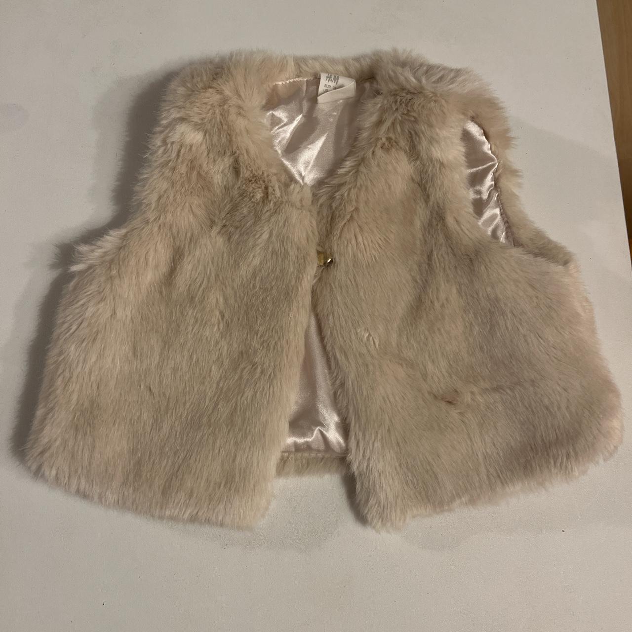 H&m Baby Girl Faux Fur Gilet 6-9 Months Faux Fur Waistcoat