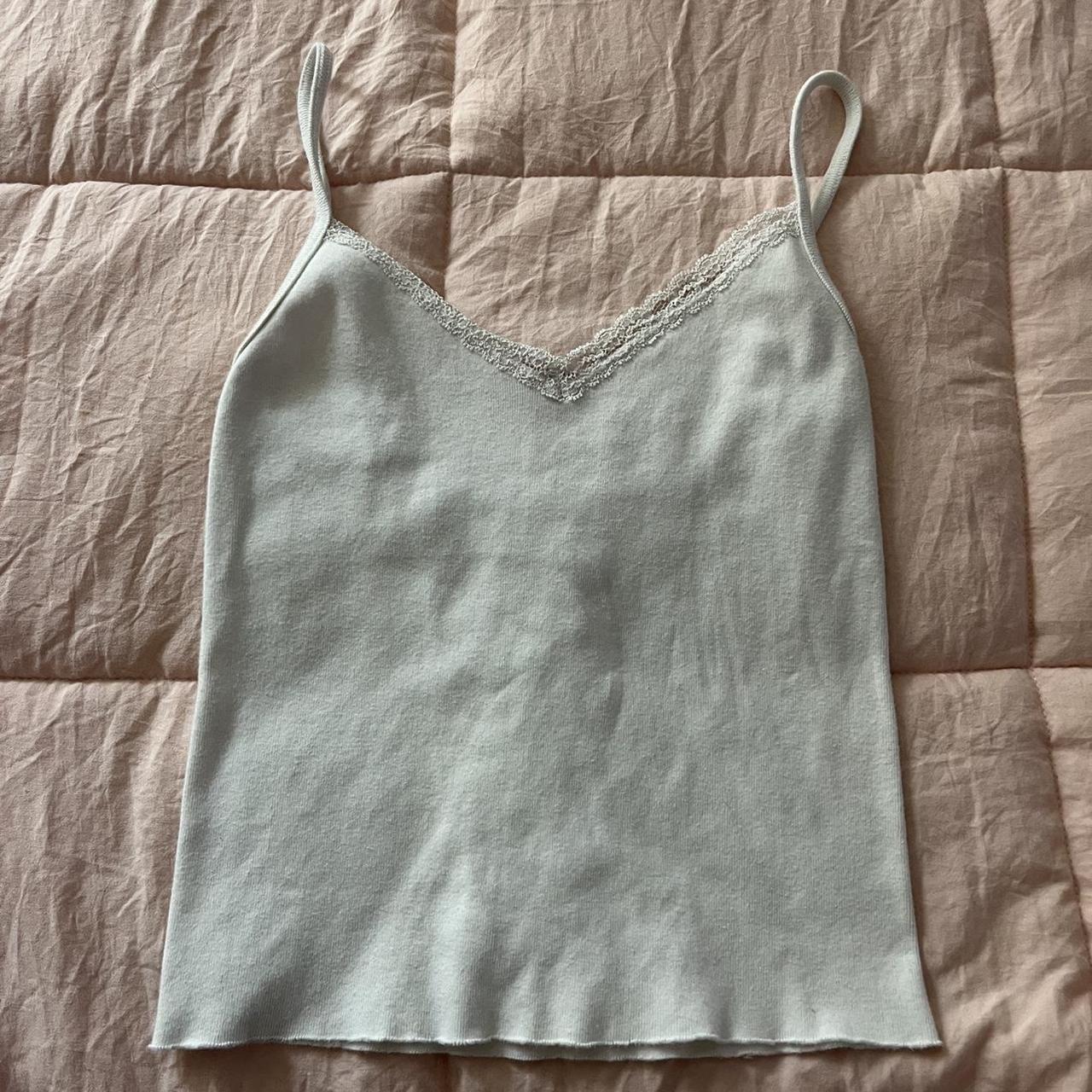 John Galt/brandy Mellvile White Lace Tank Top... - Depop