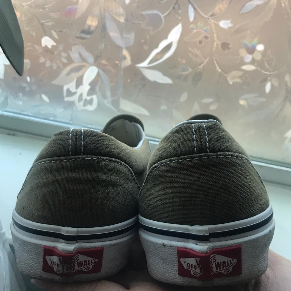 vans slip on olive green