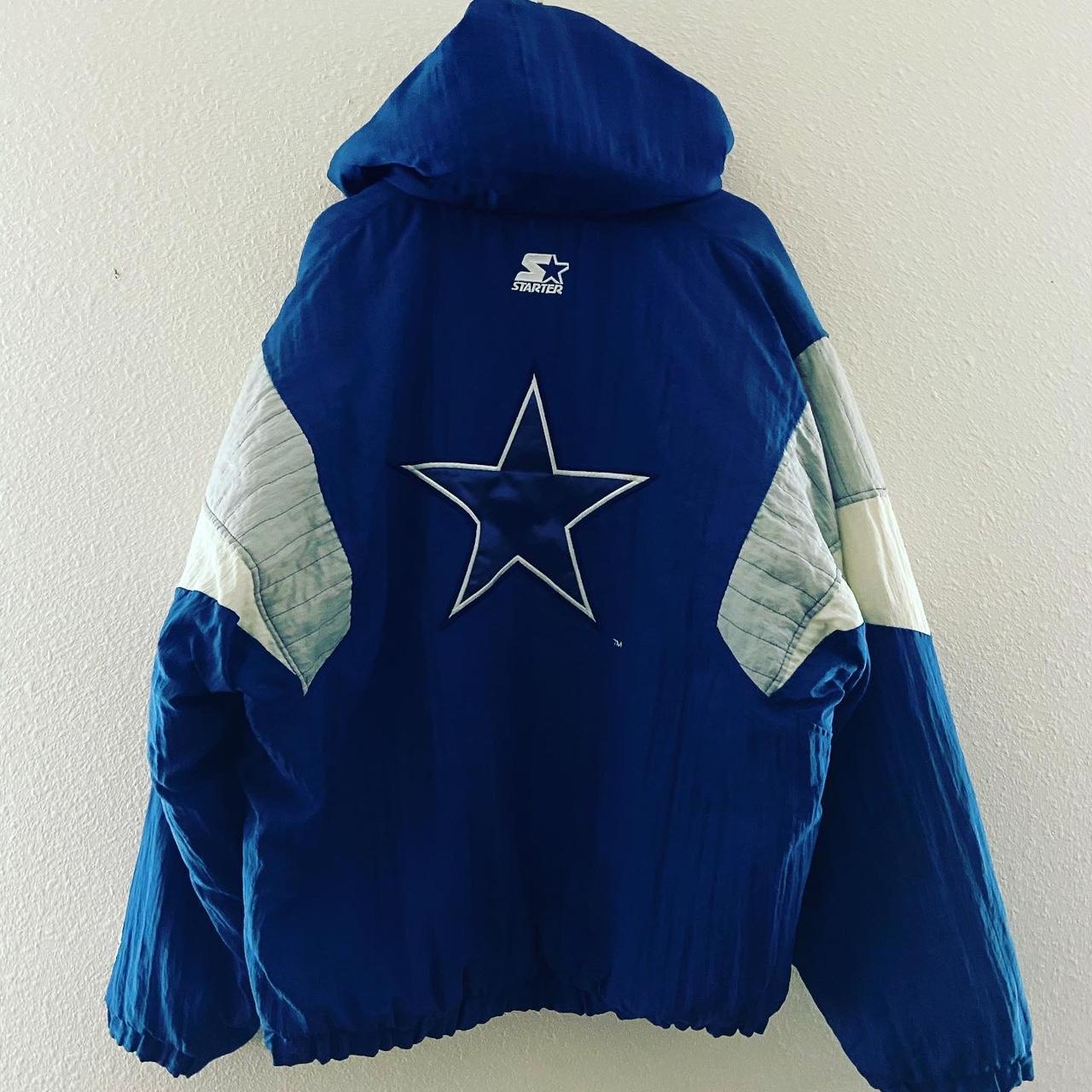 Vintage 90's Dallas Cowboys Starter Hooded Puffer - Depop