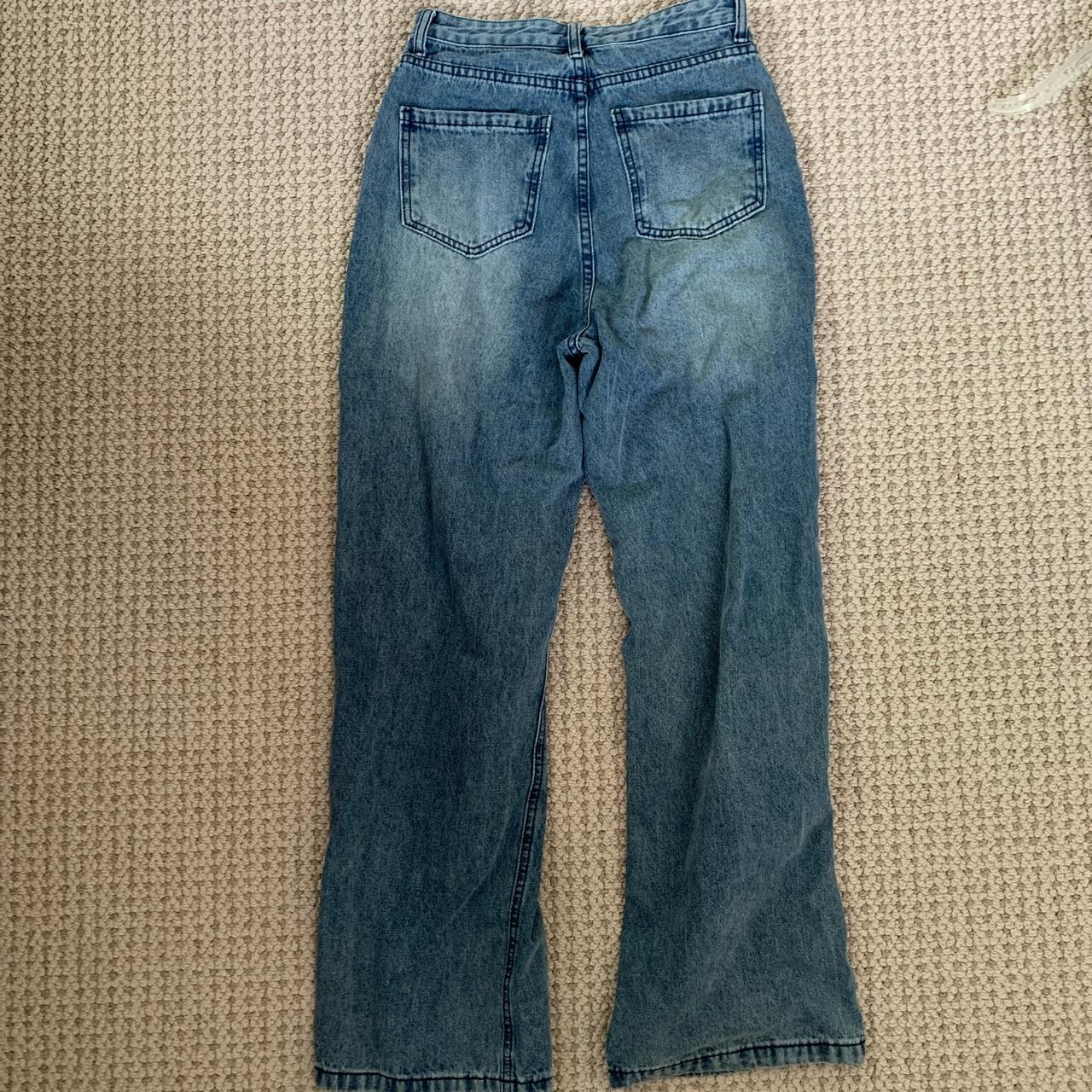 Women's Navy and Blue Jeans | Depop