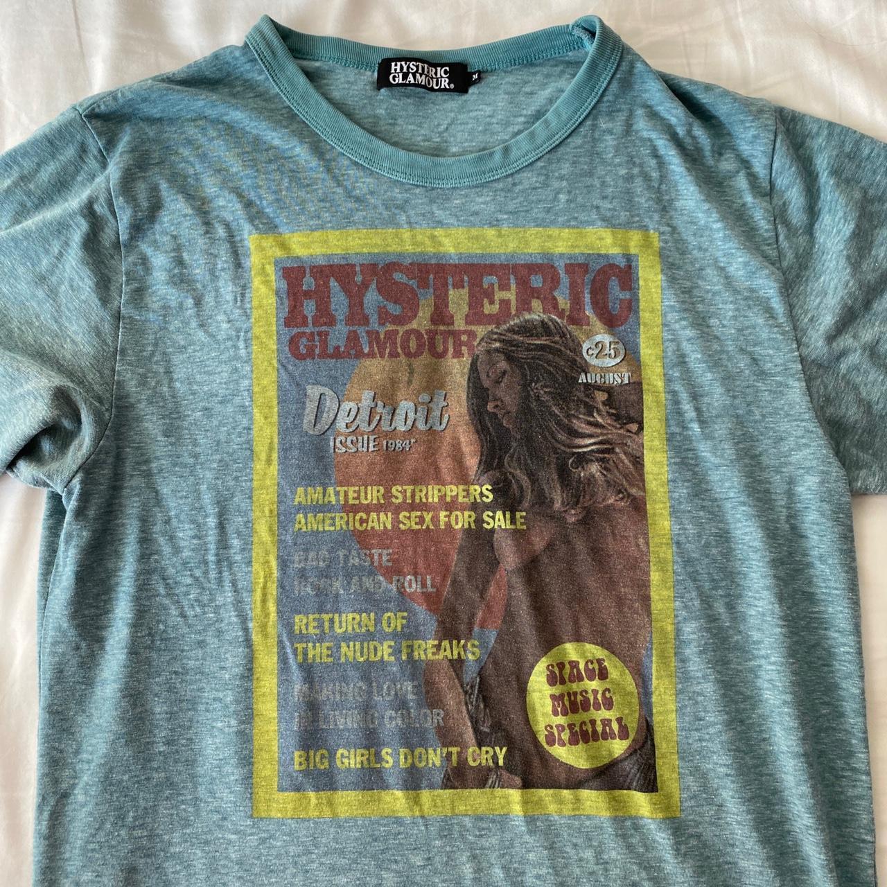 Hysteric Glamour Women's Blue T-shirt | Depop