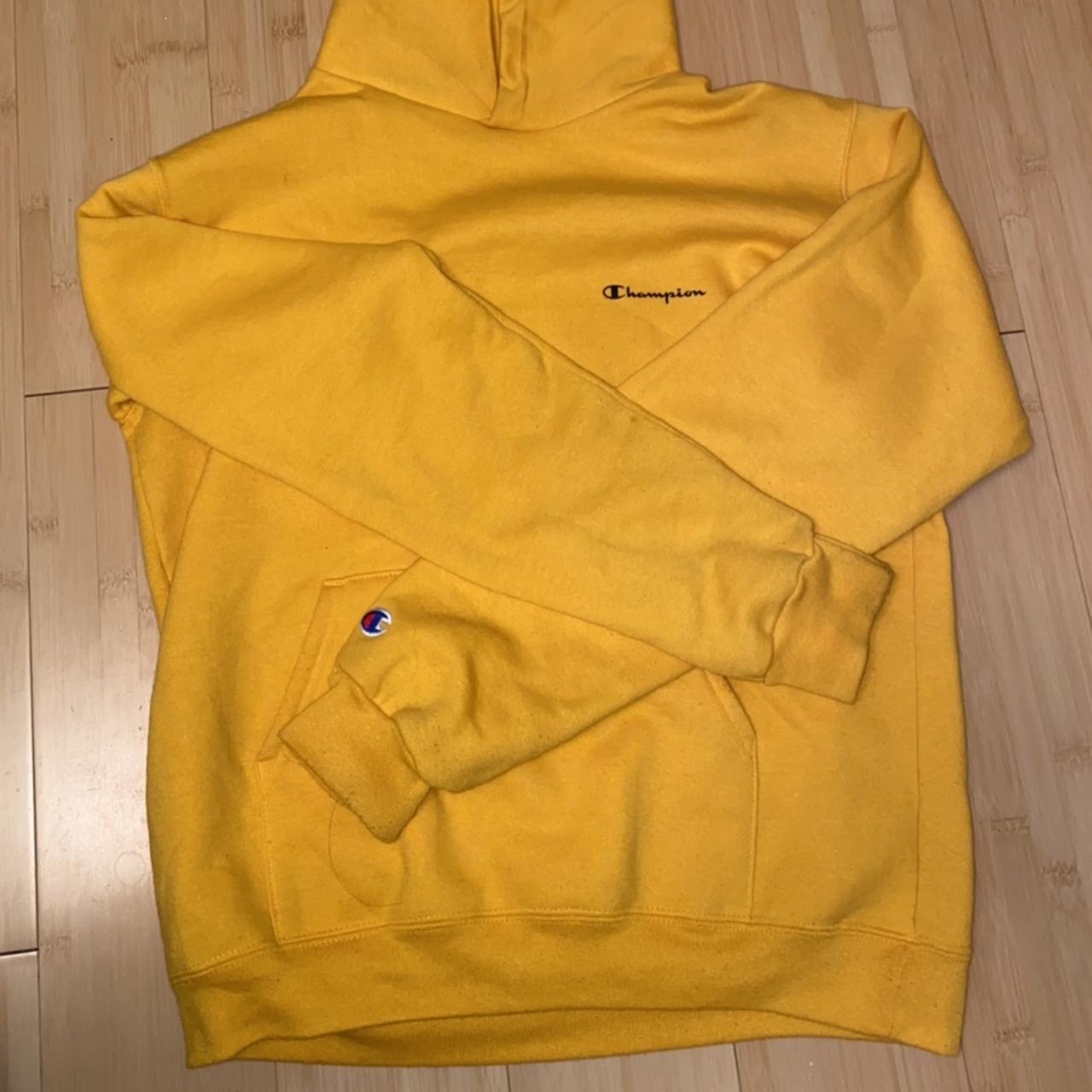 Champion Yellow Hoodie Light wear, comfy and soft... - Depop