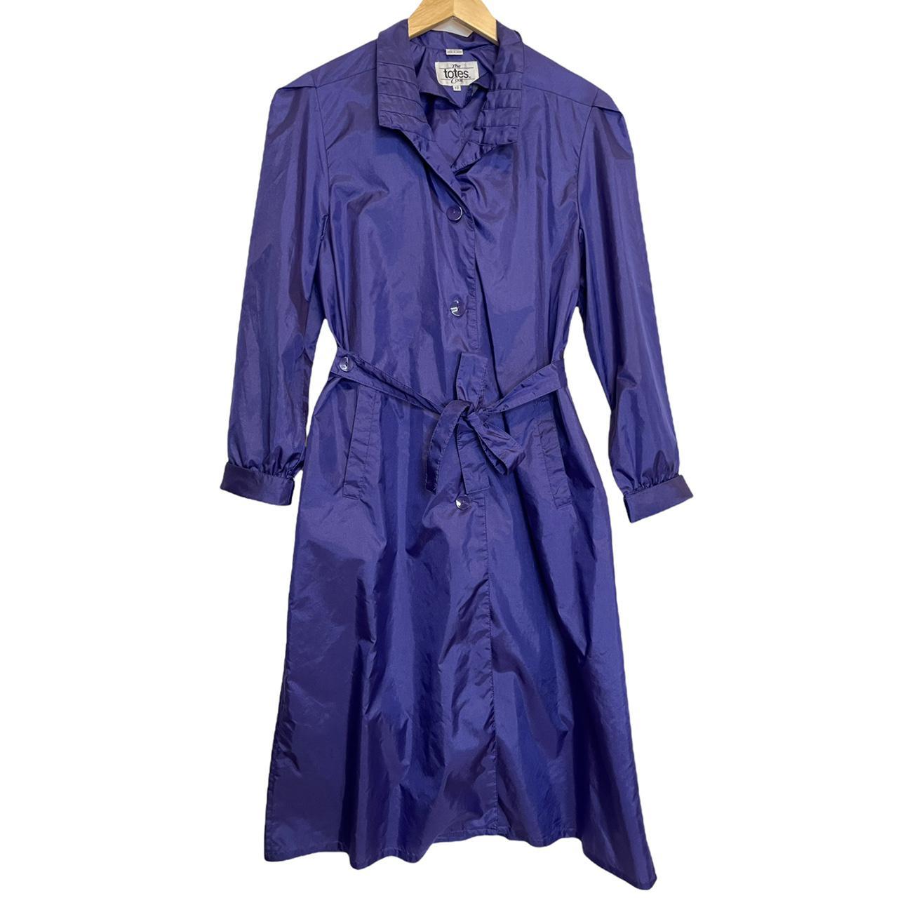Vintage Long Bright Purple Raincoat Spring Outdoors... - Depop