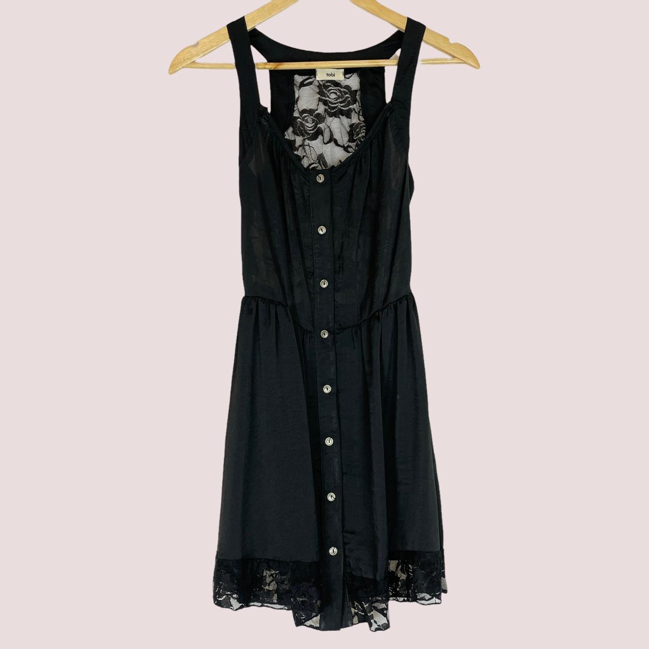 Tobi Black Lace Dress Sheer Back Sleeveless... - Depop