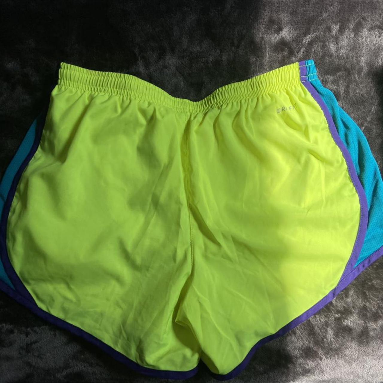 Nike Women's Yellow and Blue Shorts | Depop