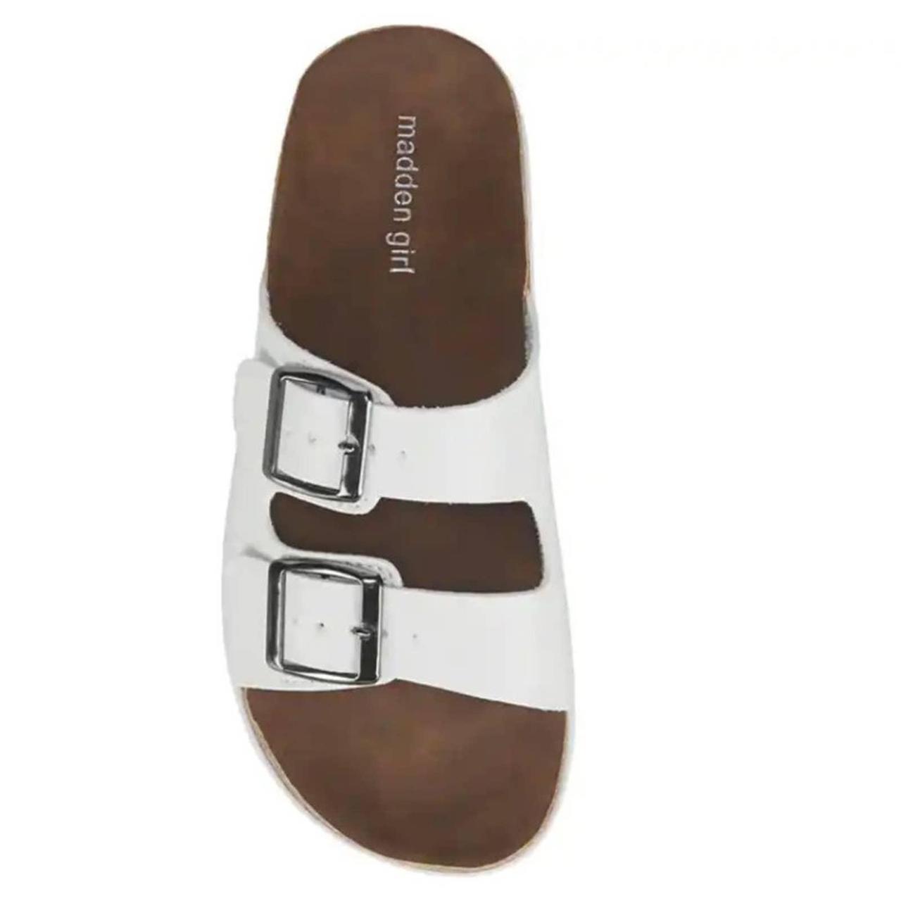 MADDEN GIRL GOLDIE Footbed Buckle Sandal White Depop