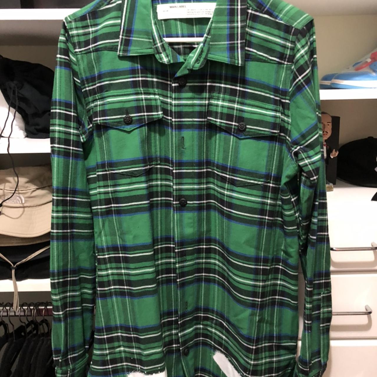 Off white flannel green best sale