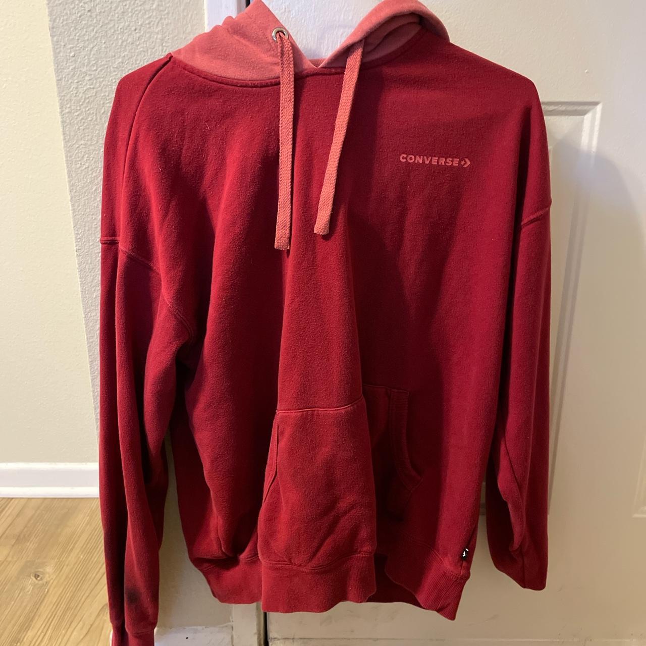 Red Converse Hoodie Depop