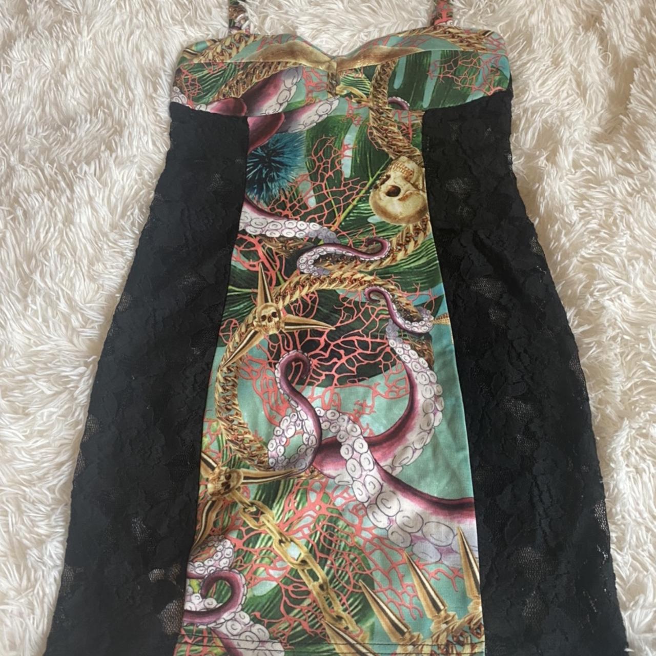 Iron Fist Women's Black and Green Dress (3)