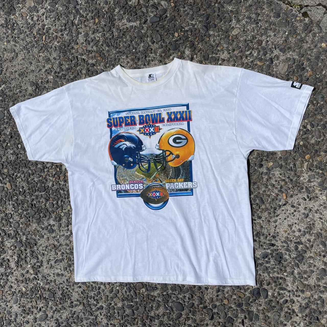 Vintage Super Bowl XXXII Shirt Broncos vs Packers... - Depop