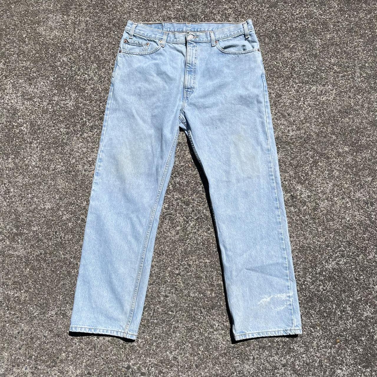 Levi's Men's Blue and White Jeans | Depop