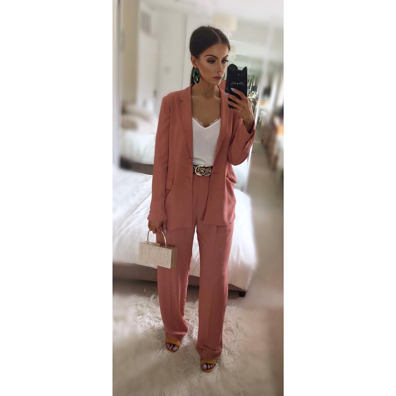 Mango suit peach/pink - blazer size 8 trouser size - Depop