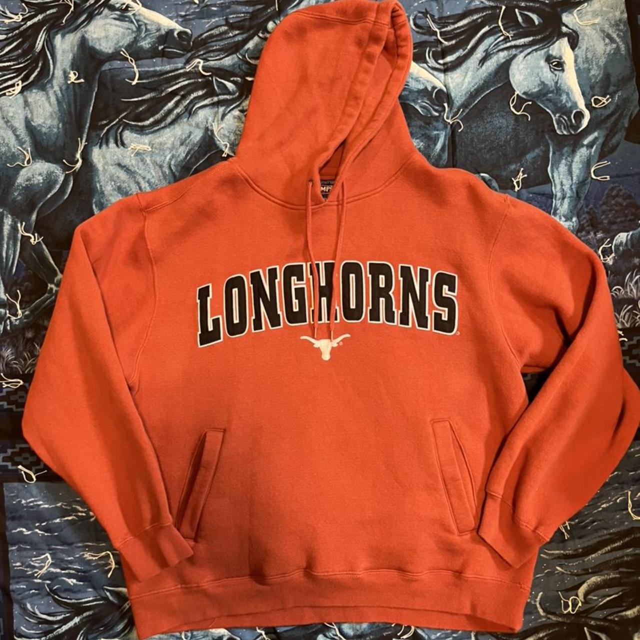 A1 Orange Texas Longhorns Big Logo Pullover Hoodie... - Depop