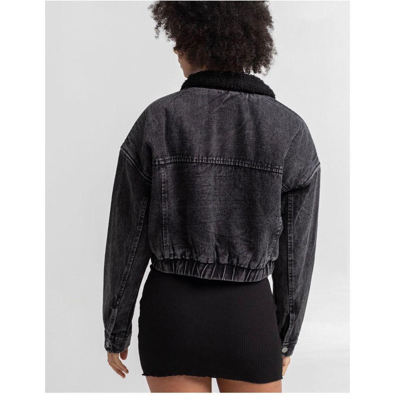 HIGHWAY Jeans Sherpa Lined Black Jean Jacket Sz... Depop