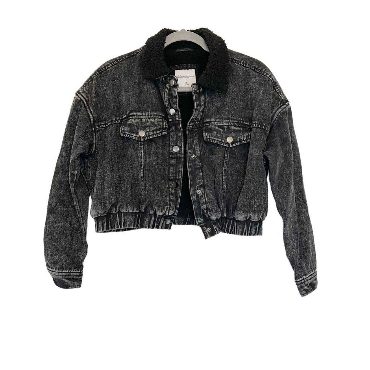 HIGHWAY Jeans Sherpa Lined Black Jean Jacket Sz... Depop