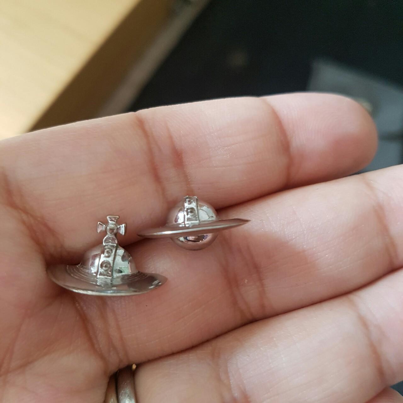Vivienne westwood solid silver orb earringsone is | Depop