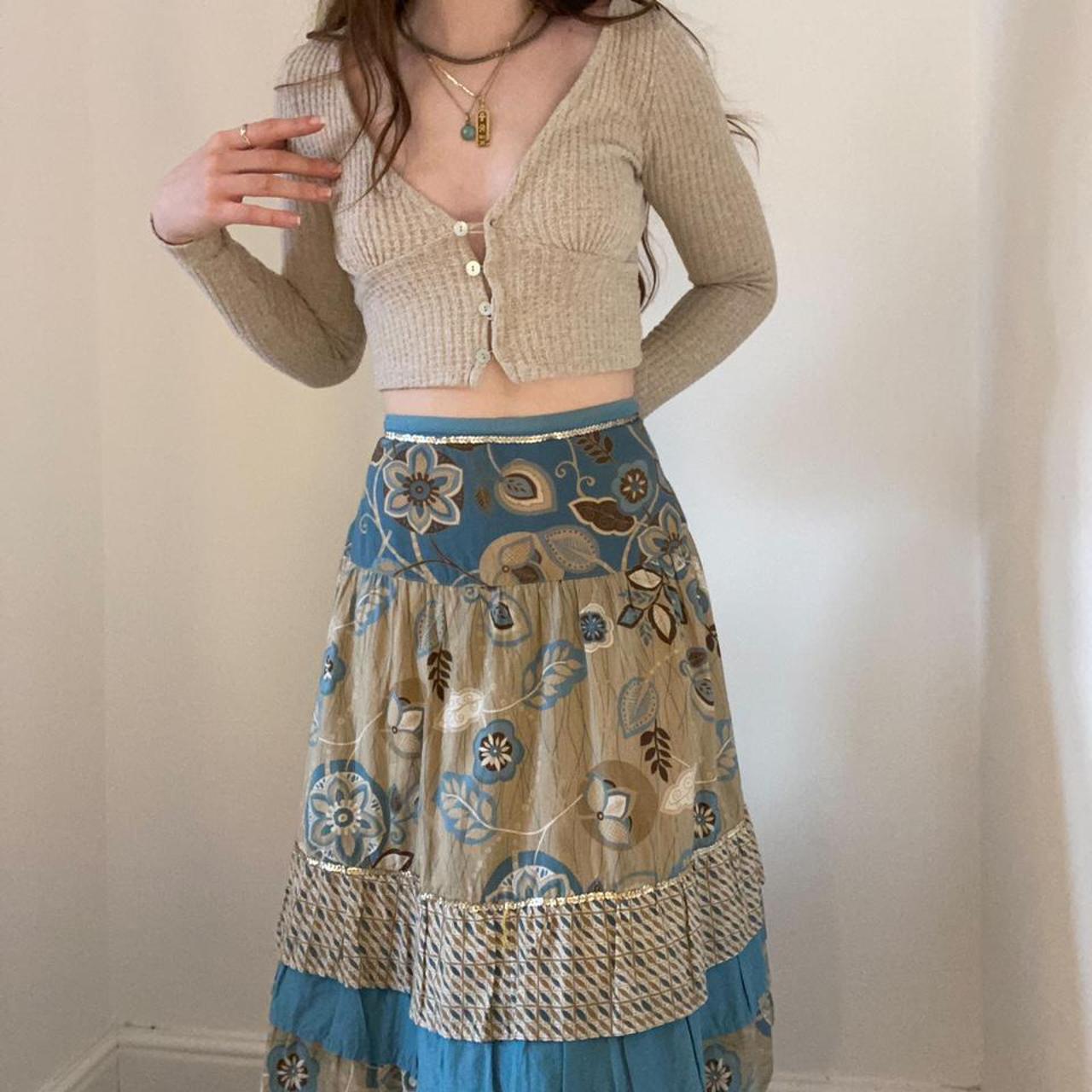Stunning vintage George fairycore midi skirt, with... - Depop