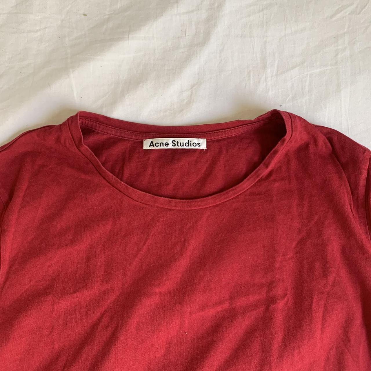 Amazing Acne Studios red t-shirt in size small, but... - Depop