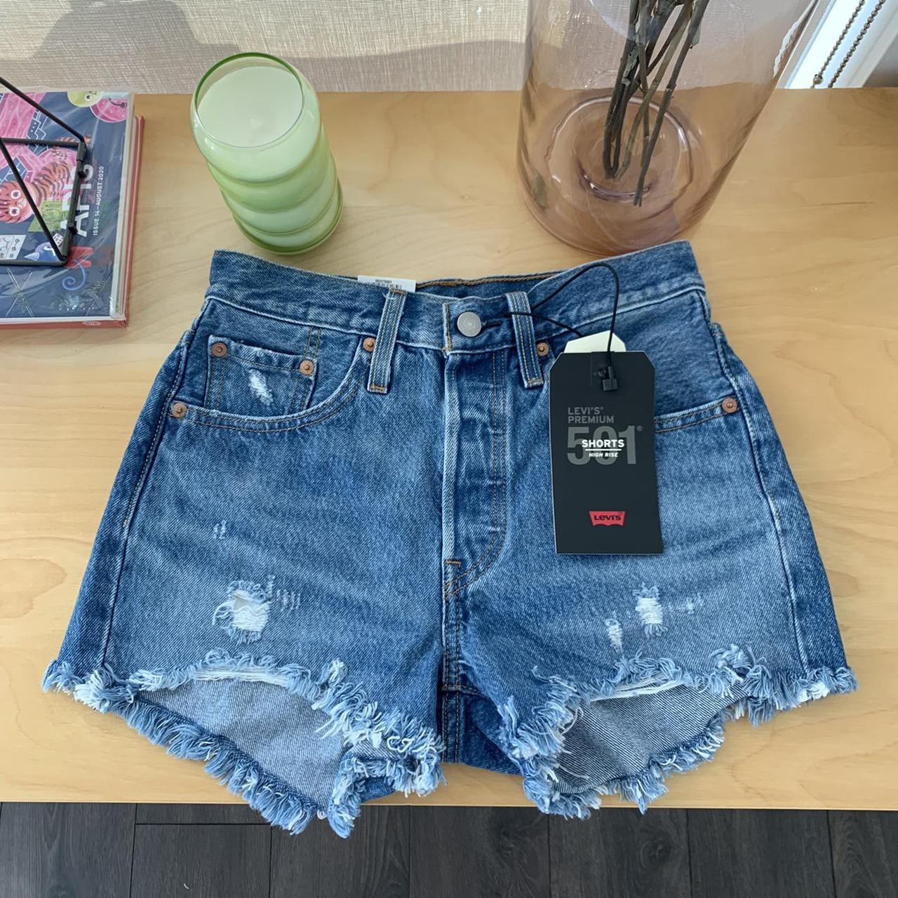 Levi s 501 shorts in Athens Medium Wash. Brand new Depop