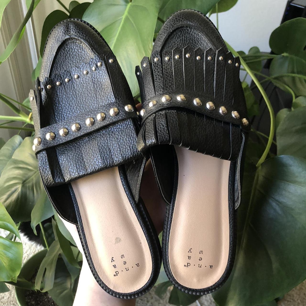 Studded leather sandals/slides • very gently loved,... - Depop