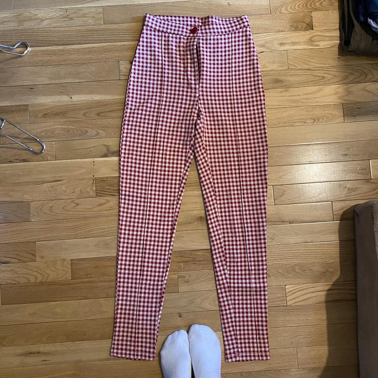 Red Gingham Pant By Free People These Are Hard To... - Depop
