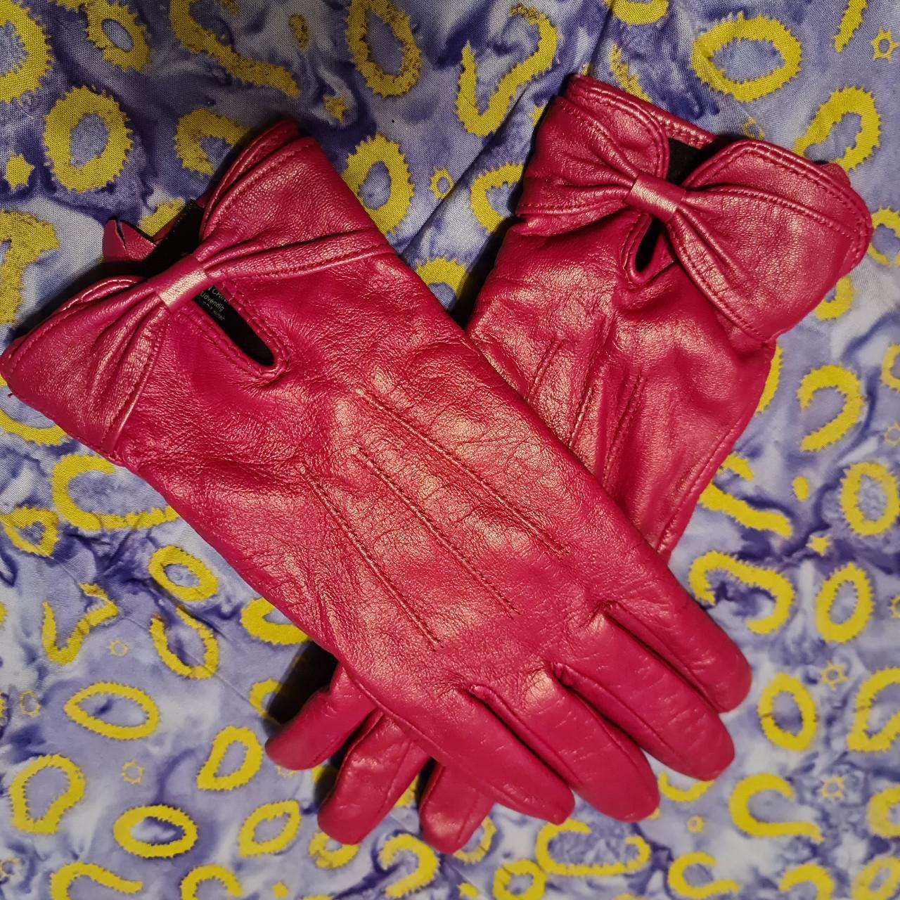 Next magenta 100 leather gloves Leather is really... Depop