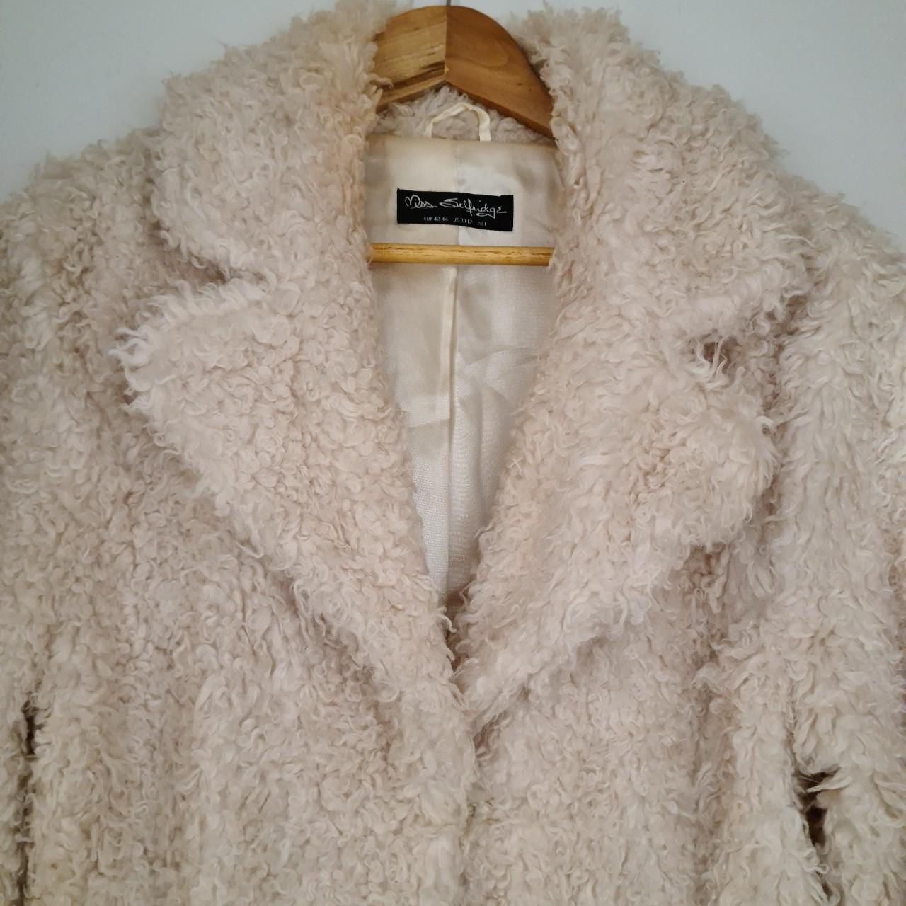 Miss selfridge cream teddy coat hotsell