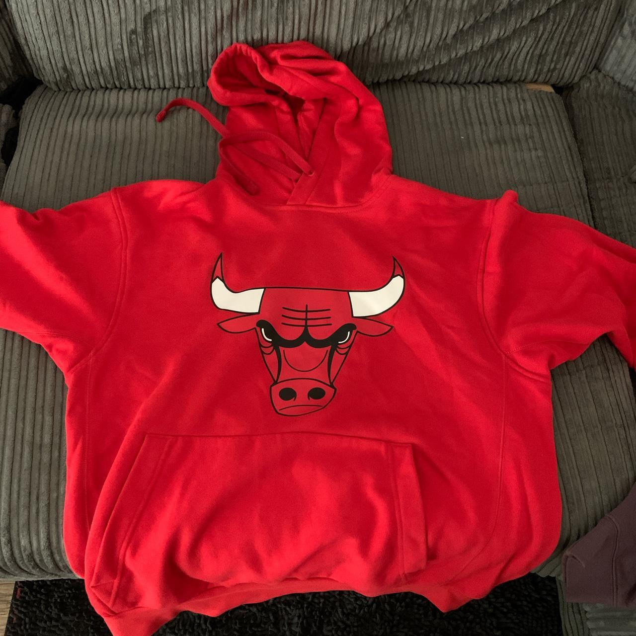 Red Chicago Bulls Basketball Hoodie #WornOnce... - Depop
