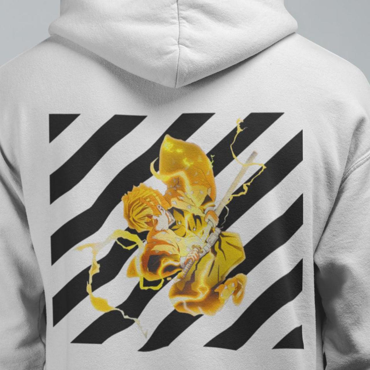 off white anime hoodie