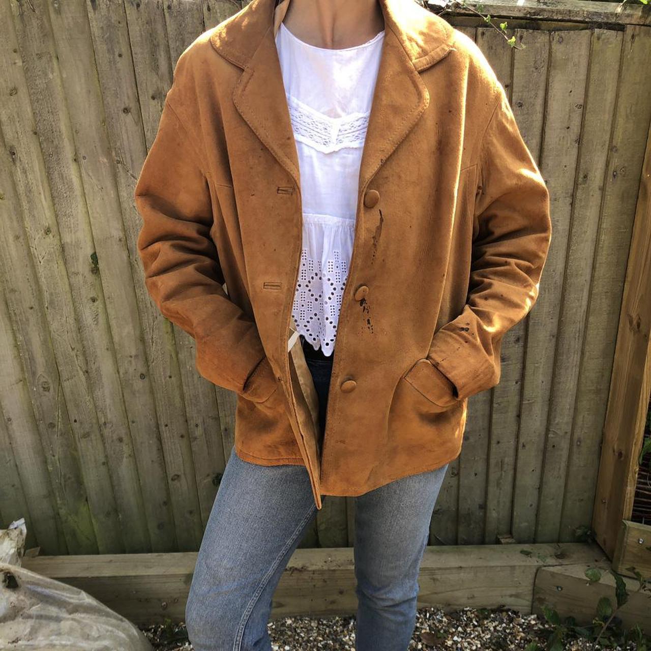 Vintage suede jacket with a few imperfections due to... - Depop